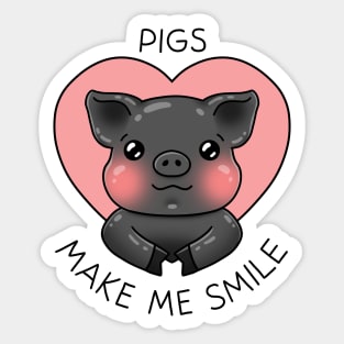 Pigs make me smile - Funny pig Sticker